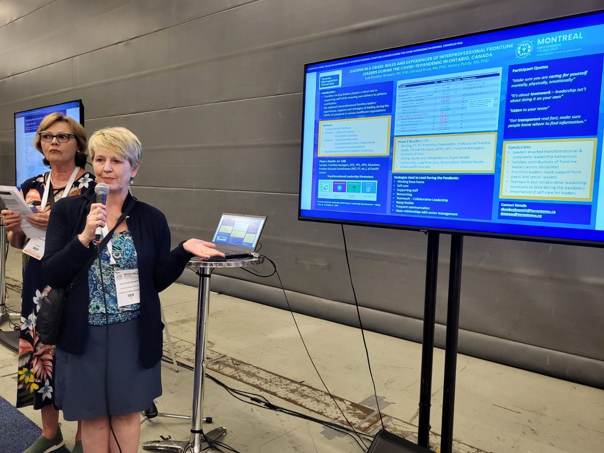 Sharing our Leading in a Crisis study results at #ICN2023 
<a href="/npurdytoday/">Nancy Purdy</a> 
@prof_melmasri