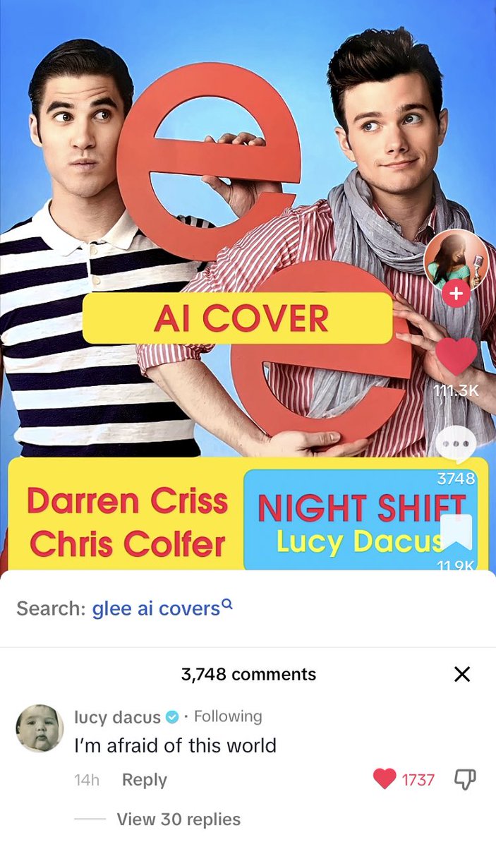 beefyfridgers's tweet image. i cannot believe lucy dacus has seen the night shift klaine cover