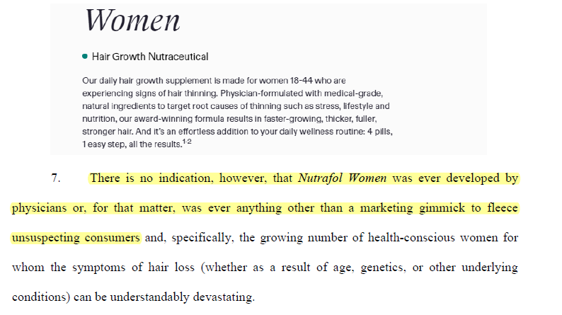 RobertFreundLaw's tweet photo. Hair-growth supplement brand Nutrafol faces a new class action alleging that its "physician-formulated," "clinically proven," and "medical-grade" claims are false. https://t.co/08cbMJKoYy