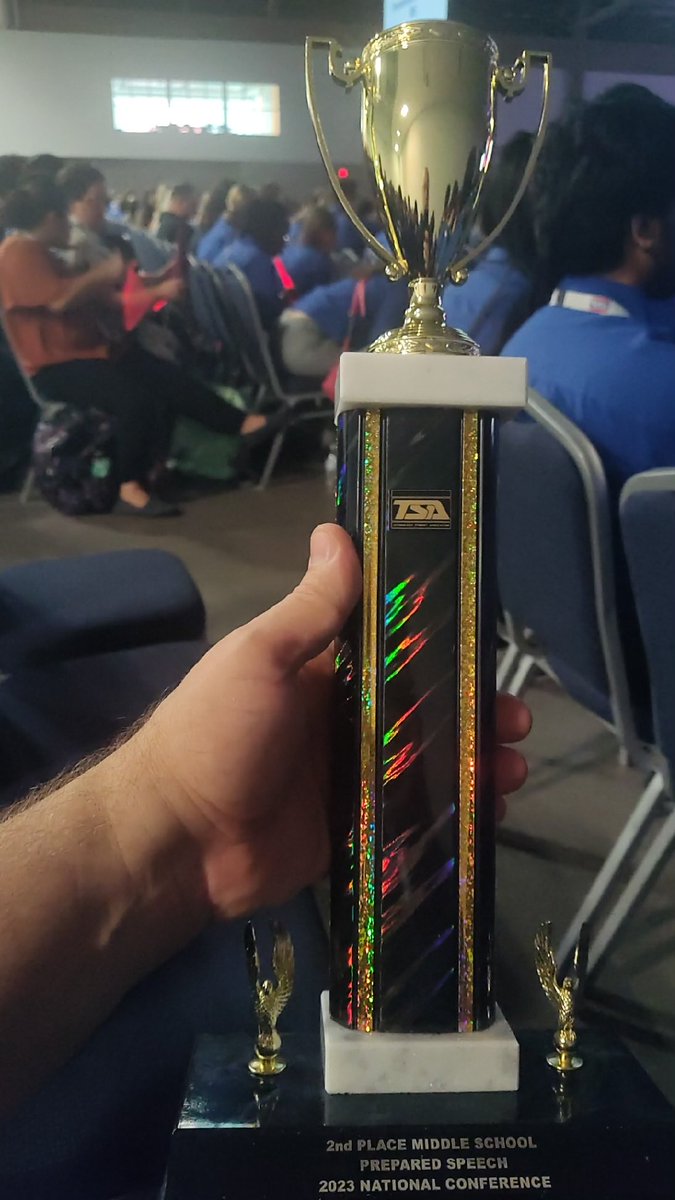 Congratulations to ⁦<a href="/Lamar_MS/">Lamar Middle School</a>⁩ Sophia Martinez! She finished in 2nd place at nationals for her MS Prepared Speech ⁦<a href="/NationalTSA/">National TSA</a>⁩ competition in Louisville, Kentucky ⁦⁦<a href="/IrvingISD/">Irving ISD</a>⁩ We look forward to her competing on the high school level next year!