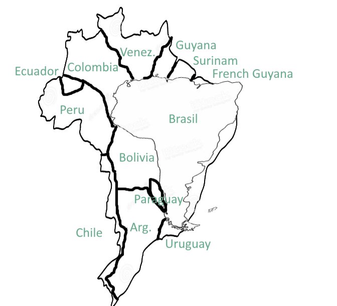 TerribleMaps's tweet image. South America but South America is Brazil and Brazil is South America