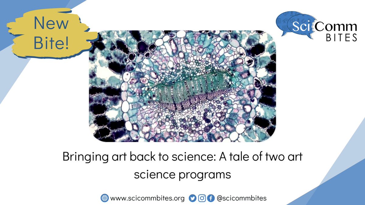 scicommbites's tweet image. 💬 New #SciCommBites post💬by @CarolineCencer!

Bringing art back to science: A tale of two art science programs

Read at scicommbites.org/post/bringing-…!

#SciComm #SciEngage #ScienceBitesBlogging
@science_bites @scicommtrainers