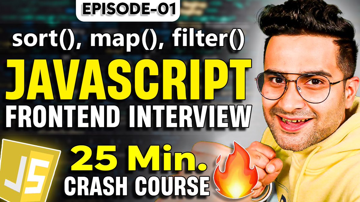 TechnicalSuneja's tweet image. Finally We have Published our first Coding Video: Mastering JavaScript Arrays 🚀 Ep. 1 - Exploring forEach, Map, Filter & Sort Functions 💪" after a long break 🚀🚀
Click here to Watch - youtu.be/MTifndAAvGg
#javascript #frontendinterview