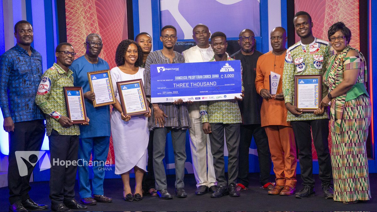 hopechannelgh's tweet photo. National Bible Bee || Church Edition || Awards and Prize Presentation
Congratulations Evangelical Presbyterian Church, Ghana (2023 WINNERS)
YouTube: https://t.co/MZILcEEctA
#nationalbiblebee #biblebee #seedspeing #christiantv #thegospel #angels #angelsofhope #bible #trend https://t.co/d83KuNq1bL