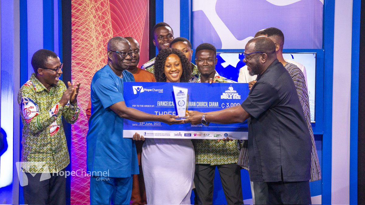 hopechannelgh's tweet photo. National Bible Bee || Church Edition || Awards and Prize Presentation
Congratulations Evangelical Presbyterian Church, Ghana (2023 WINNERS)
YouTube: https://t.co/MZILcEEctA
#nationalbiblebee #biblebee #seedspeing #christiantv #thegospel #angels #angelsofhope #bible #trend https://t.co/d83KuNq1bL