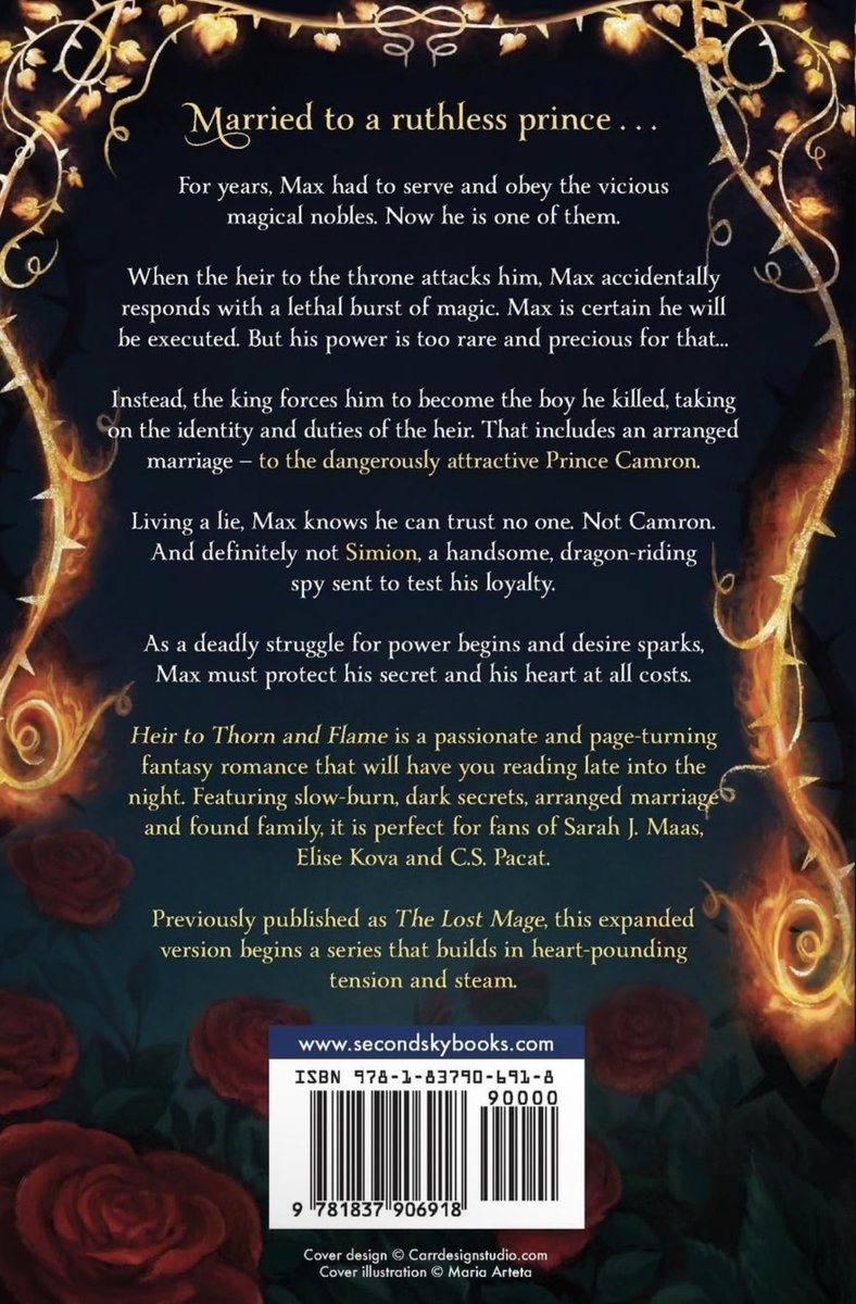 AH. Jump scare! Heir to Thorn and Flame is now up for a paperback pre-order *I’ve already ordered myself one* 

Gay mages, ice breathing dragons, elemental magic and DID I MENTION DRAGONS?  🏳️‍🌈🐉

mybook.to/HTTAFPB