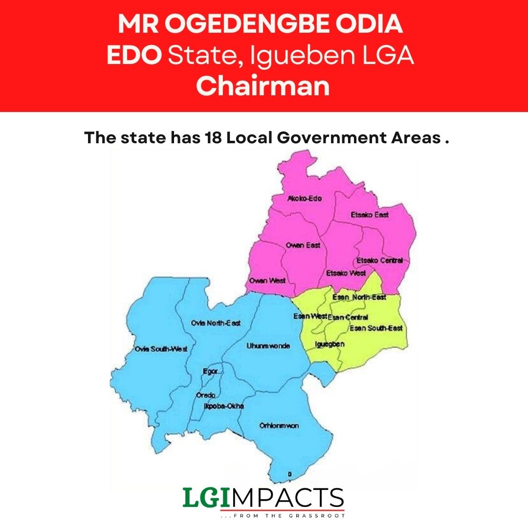 Lgimpacts's tweet photo. Edo State consists of 18 LGA and around 192 elected councillors.

In this series, we shall be featuring the councillors with details of their Local Government Area and Ward.

It's time you #knowyourcouncillor

#chairman
#councillors
#lgimpact
#edo
#edostate https://t.co/TPPHhCEppz