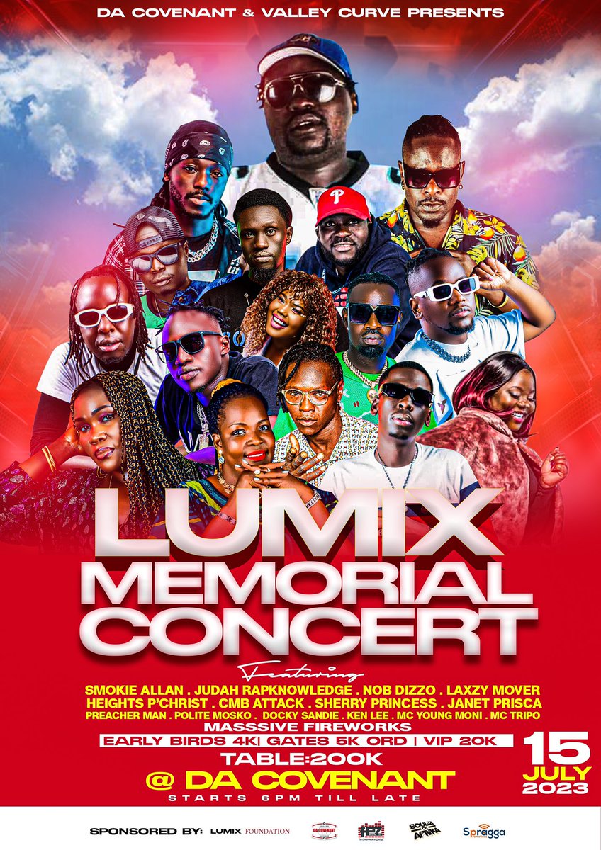 Spraggapromo's tweet photo. #LumixDaDonn_Memorial_Concert💪

15th July Lets All Be Geared To Celebrate The Life Of A Rap icon, Luminary Rapper Lumix dadon (Rip) At DA covenant GULU. Fee 5K 

• #SpraggaPromotions https://t.co/jidbwUgEUu