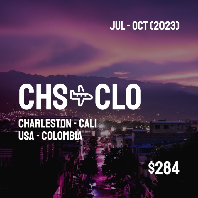 CHSCheapFly's tweet image. ✈️ Charleston (CHS) to Cali (CLO) for only $284 (USD) roundtrip 💸
311 live dates on Adventure Machine. - get the app on iOS or Android #charleston #charlestonsc #charlestonlife #charlestonphotographer #charlestonliving #charlestoneats
