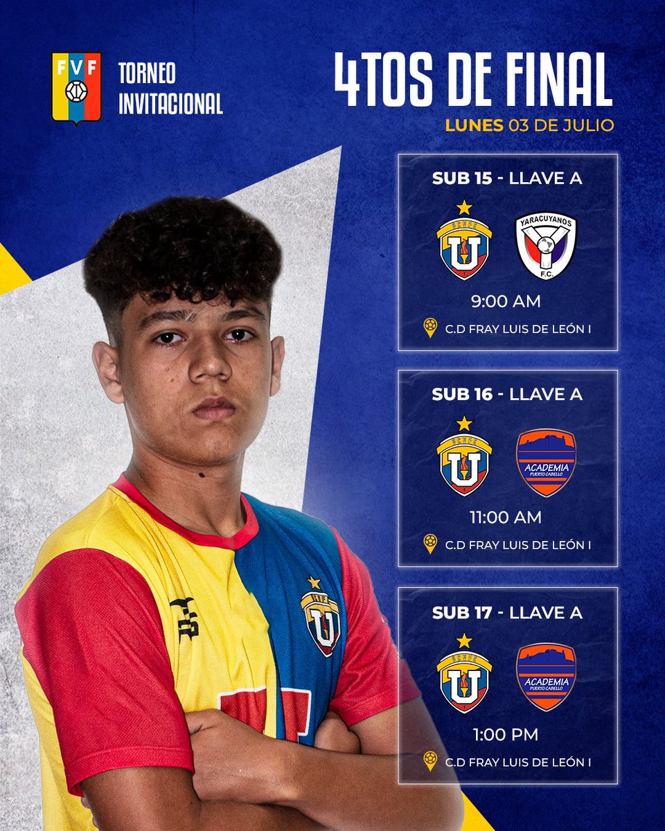 ucvfccantera's tweet photo. ¡A seguir demostrando! 💪🏻⚽️

De esta forma se desarrollará la primera jornada del torneo invitacional de la @FVF_Oficial.

#SentimientoUcevista 🌟 https://t.co/8mwMF50xsF