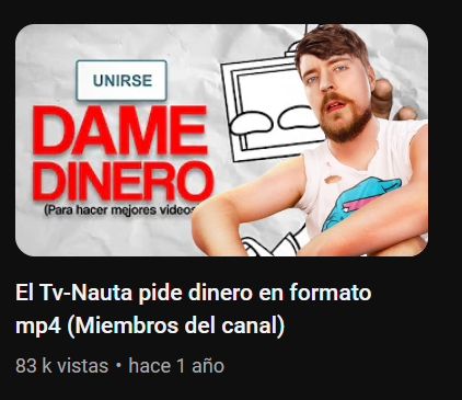 Instale una extensión de MrBeast para Chrome que
agrega un png de el a cada miniatura de Youtube...

Llevo como 10 minutos riéndome de esta mierda.

La extensión de llama "YouTube MrBeastify" btw