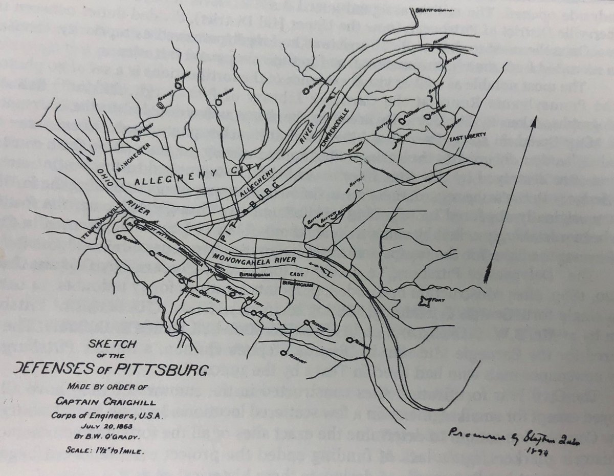 ZitoSalena's tweet photo. The 3 week endeavor resulted in construction of 37 redoubts, battery sites, powder magazines &amp; small forts spread over 12 miles across Pittsburgh w/ over 11,000 men-white, Black, old &amp; young participating in defending the city from Confederate forces https://t.co/dBu2wrDq8w https://t.co/fGY7Tg1z0X