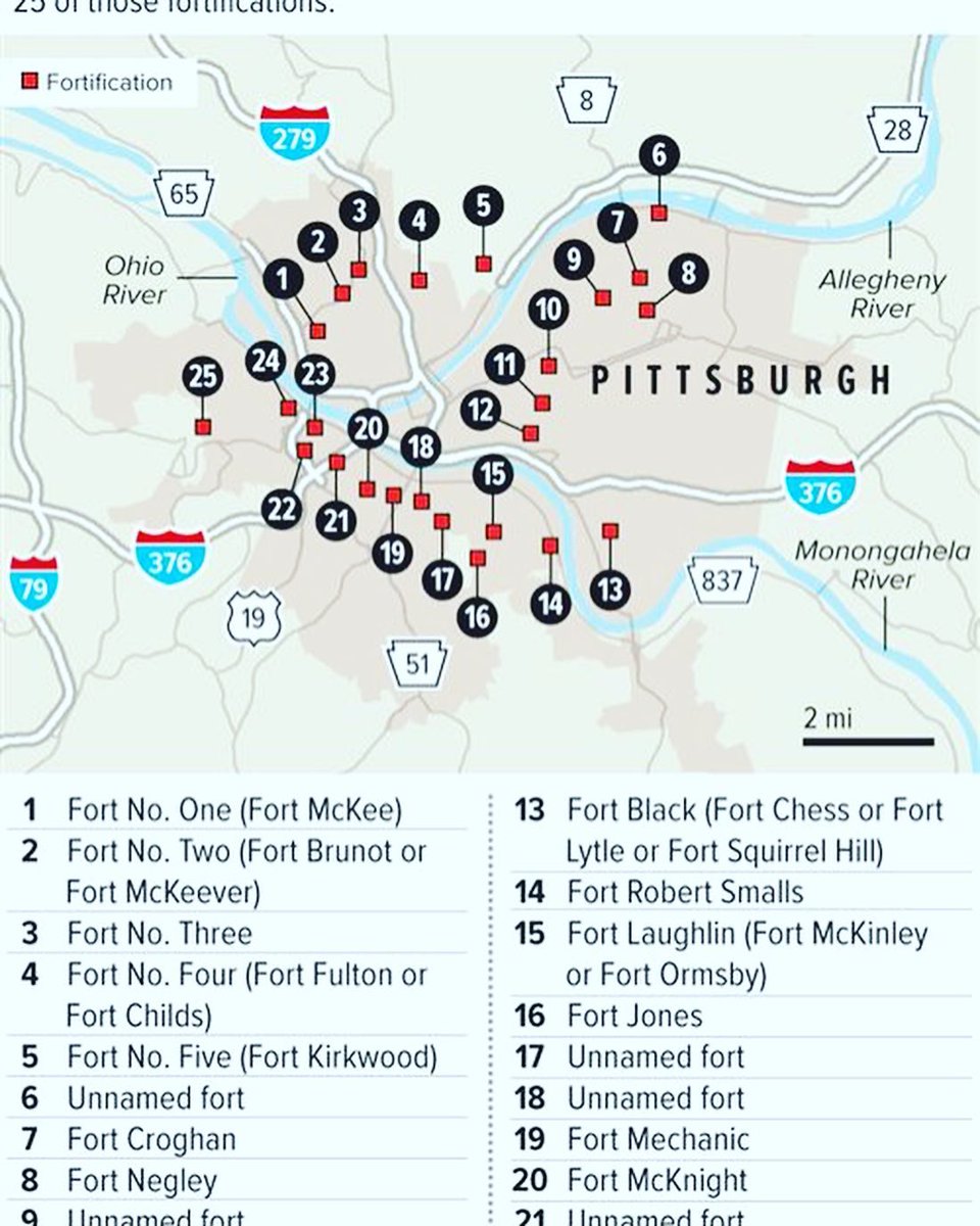 ZitoSalena's tweet photo. The 3 week endeavor resulted in construction of 37 redoubts, battery sites, powder magazines &amp; small forts spread over 12 miles across Pittsburgh w/ over 11,000 men-white, Black, old &amp; young participating in defending the city from Confederate forces https://t.co/dBu2wrDq8w https://t.co/fGY7Tg1z0X
