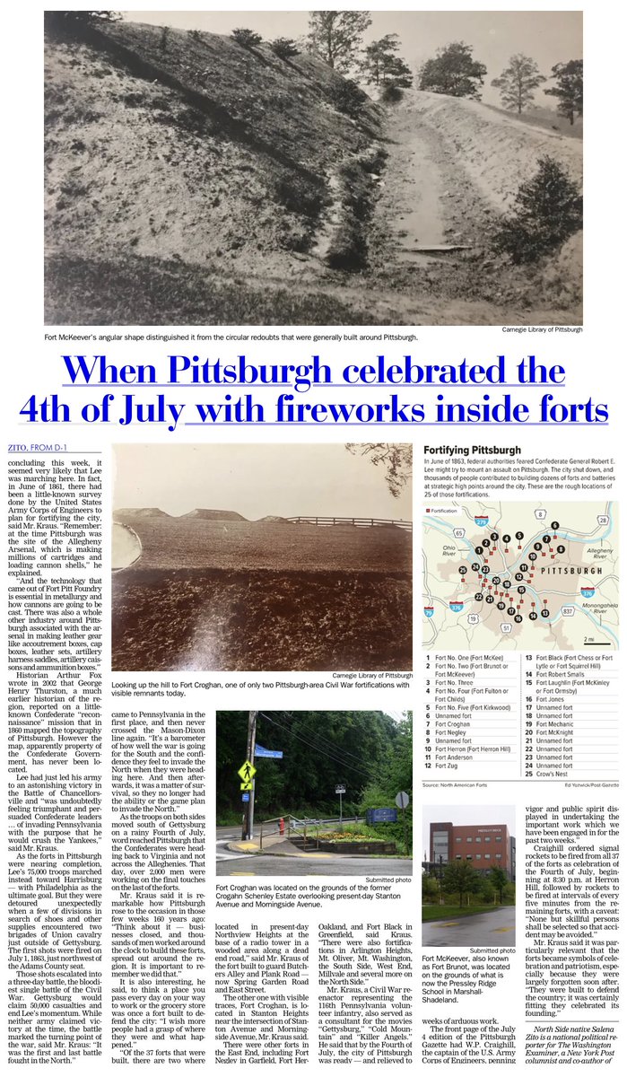 ZitoSalena's tweet photo. The 3 week endeavor resulted in construction of 37 redoubts, battery sites, powder magazines &amp; small forts spread over 12 miles across Pittsburgh w/ over 11,000 men-white, Black, old &amp; young participating in defending the city from Confederate forces https://t.co/dBu2wrDq8w https://t.co/fGY7Tg1z0X