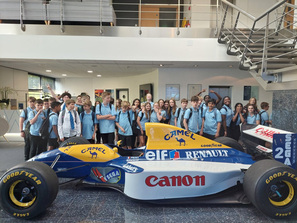 FitzharrysS's tweet photo. Superb day out last week with Year 7 to Williams racing. Engineering challenges, team work, presentations, a twenty person virtual race and a tour of the museum and some historic race cars. @Fitzharrys https://t.co/3mwe4KjVR7