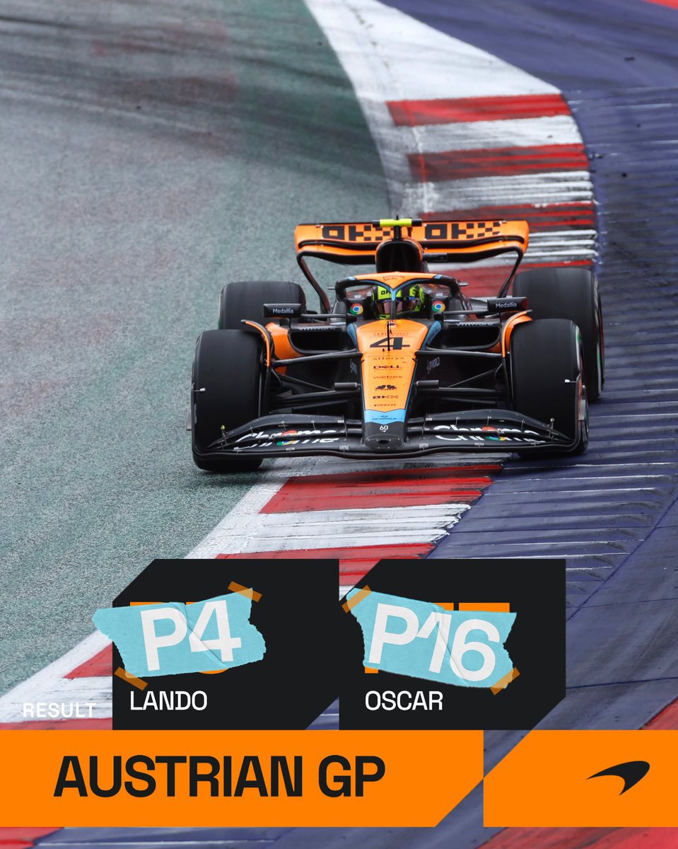 McLarenF1's tweet photo. A few quick amends… 😅 More points are heading our way! 👊

#AustrianGP 🇦🇹 https://t.co/3NVJyfVTnQ