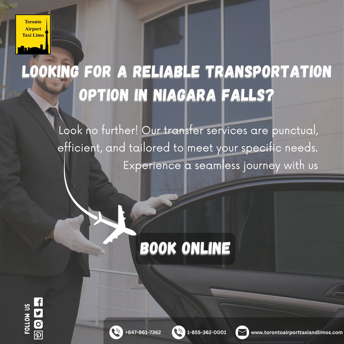 📍 Looking for a reliable transportation option in Niagara Falls? Look no further! 

🌐 Visit our website: torontoairporttaxiandlimos.com 🌐
.
#NiagaraFallsTransportation #ReliableService #SeamlessJourney #AirportTransfers #TravelEasy #TransportationSolutions #PunctualityGuaranteed