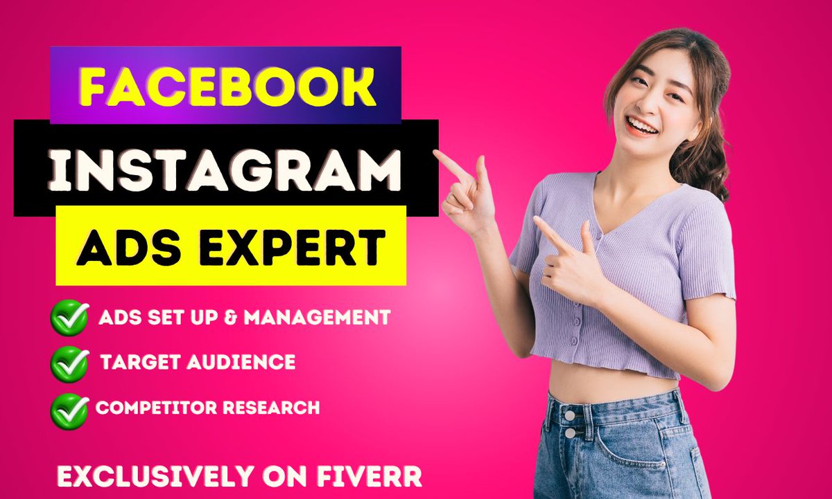 I will do #facebookmarketing, advertising #instagramads   
contact me:fiverr.com/s/Kp7Yq8 #DigitalMarketing #facebook #marketing #advertising #socialmedia #AustrianGP #EXO_CreamSoda #インスタ #baekhyun #D-7TO EXIST #水星の魔女 #Twitter復活 #制限解除
#BlackTwitter #Bitcoin