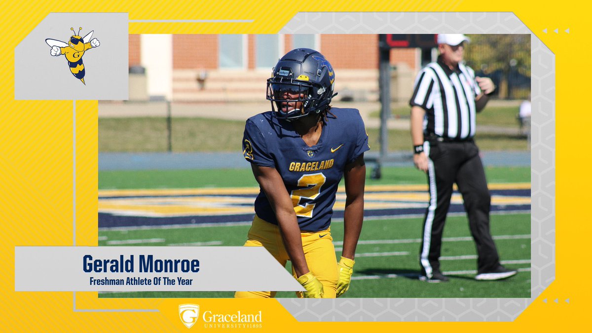 4thQtMentality's tweet photo. Who Will Be The Next All-American WR At @GracelandFB ?
@TheGeraldMonroe 
2️⃣0️⃣2️⃣2️⃣ Stats
✅ 93 Receptions
✅ 1,518 Yards
✅ 138 Yards Per Game
✅ 16.3 Yards Per Catch
✅ 16 Touchdowns
🔥🔥🔥🔥
#SwagCrew
#OnlyTheTough 🐝💙💛
#4thQuarterMentality
#WeAreGraceland
#2Th4Standard https://t.co/jqXSwuBPyA