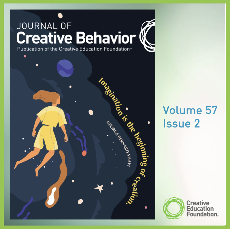 _CreativeEd's tweet photo. Still downloading from #CPSI Conference?  Looking for deeper dives on the latest in #creativity #research?  The latest issue of the Journal of Creative Behavior, published with @WileyGlobal, just out.  Free for Members: https://t.co/P4X7RQ3aai @WileyPsychology https://t.co/O1YhlsvnNt