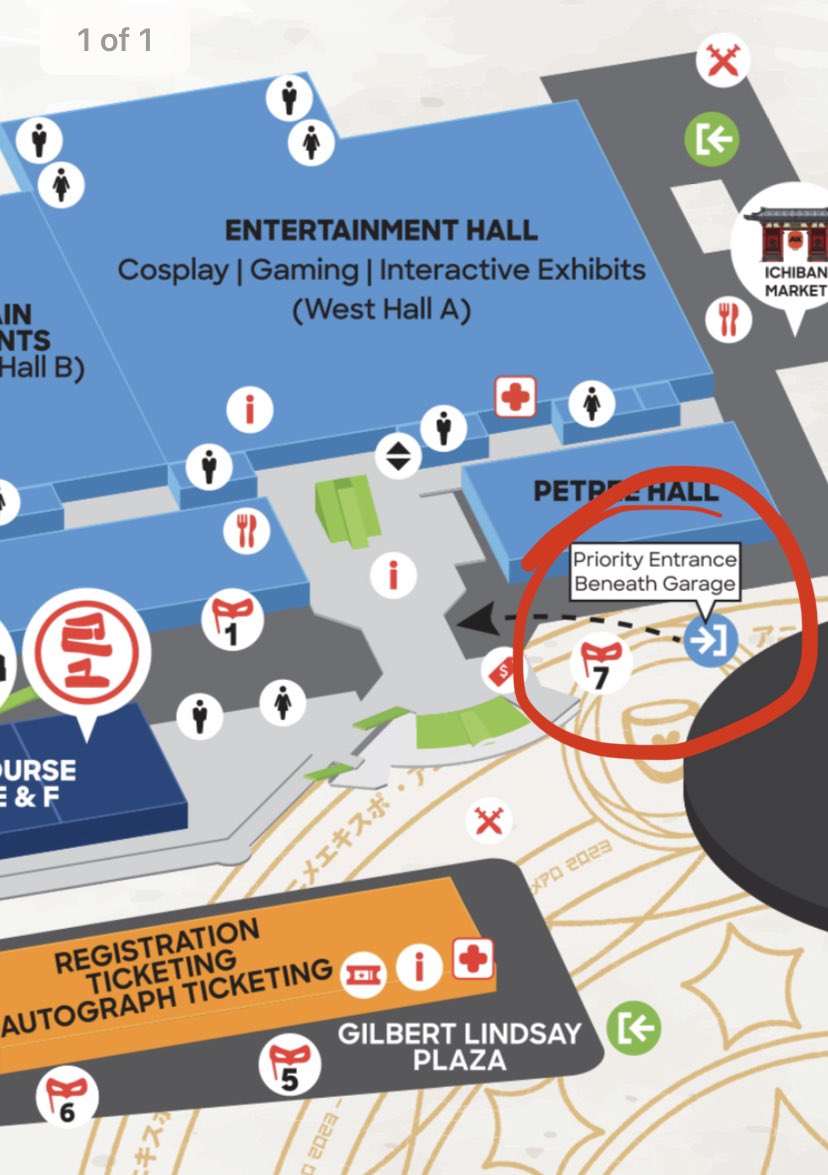 drunkBurrows's tweet photo. @hanautadori @AnimeExpo Doesn’t surprise me with some of the volunteers 😭 okay the “priority entry” I circled on the map is where the ADA entrance also is! Hope it helps!! https://t.co/NkRA0VTxDZ