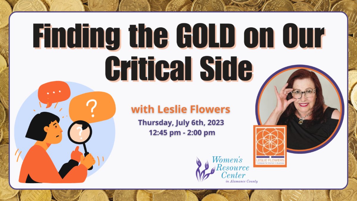 WRCalamance's tweet photo. Admit it, we all do it...criticize ourselves! Join us as Leslie Flowers shows us how we can change that into Gratitude in a few seconds!
Register Now! https://t.co/XrXwsbtw8q
#wrcac #overcomingobstacles #empoweringwomen #goalsetting #celebratingwomen #womenconnectingwomen https://t.co/lDe9kaI6Oi
