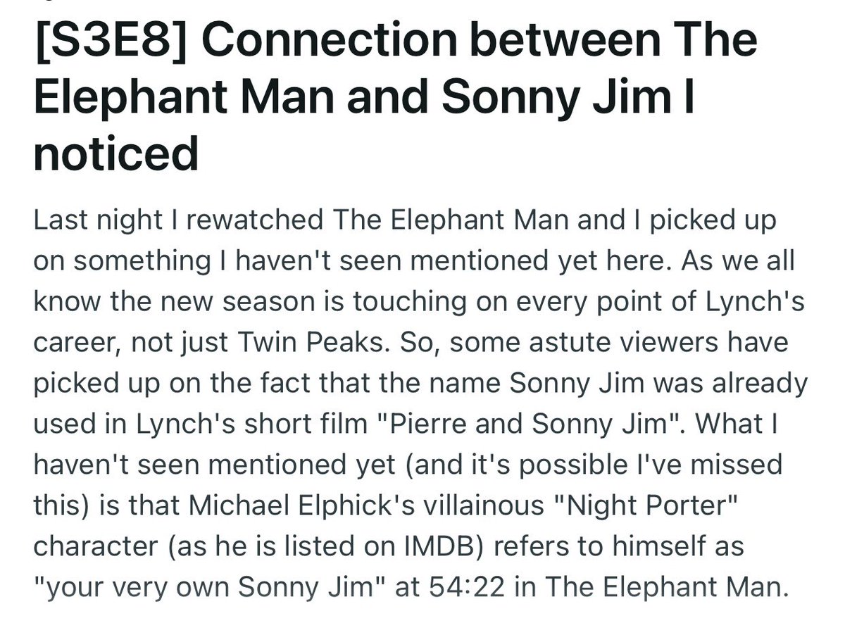 ObnoxandAnony's tweet image. Thanks, Leah!
#TwinPeaks #ElephantMan #DavidLynch