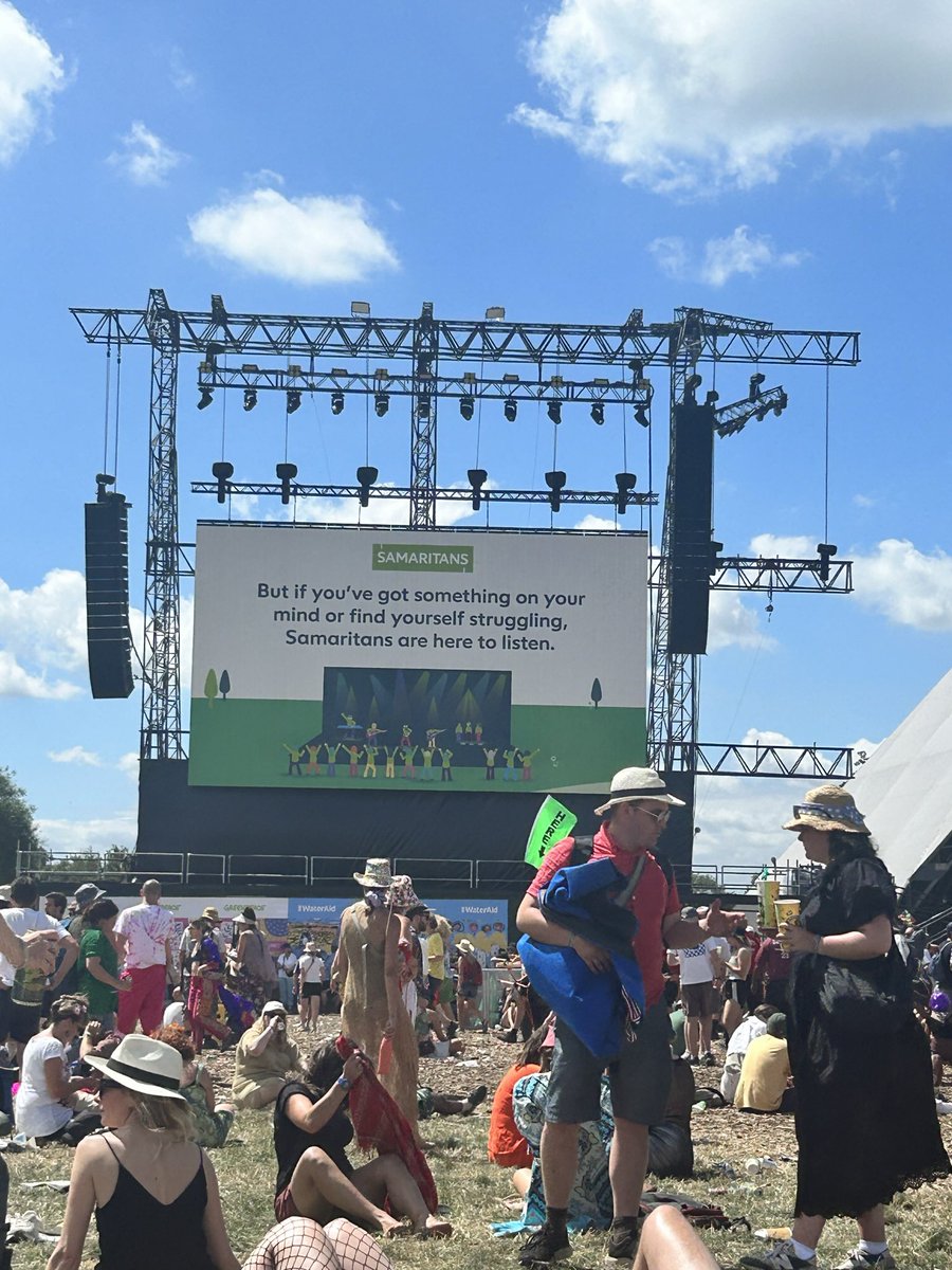 Took this photo at <a href="/glastonbury/">Glastonbury Festival</a> because it was so nice to see two of my worlds in one place &amp; have read so many lovely stories on here about how <a href="/samaritans/">Samaritans</a> helped at festivals… (including some from our brilliant <a href="/SamaritansTam/">Samaritans Tamworth</a>) for some the lows can be as huge as the highs. 💚