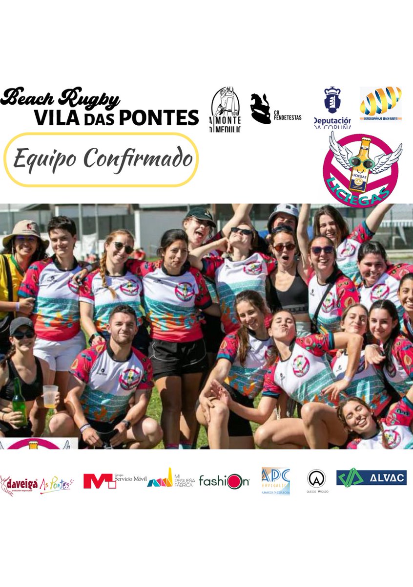 Rugby5De's tweet photo. EQUIPOS CONFIRMADOS

Categoría Femenina : 

🍺LICIEGAS

Categoría Masculina :

⚔️ CENTURIÒNS

@alvac @TurismoAsPontes @Depucoruna  @A_5_Metros @SE_RugbyPlaya_5 https://t.co/8Wy5tQXOGw