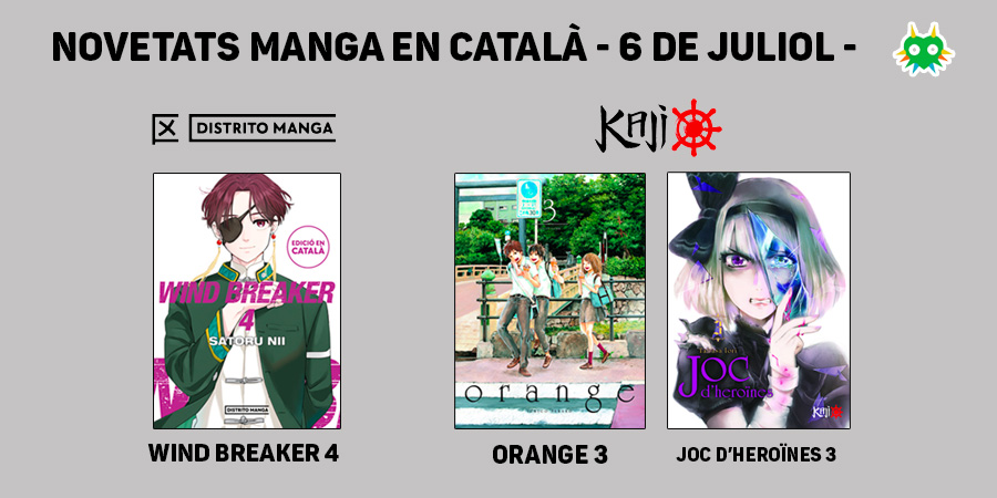 Samfaina visual (@samfaina_visual) on Twitter photo Avui, dijous 6 d'abril, <a href="/distritomangaED/">Distrito Manga</a> i <a href="/KajiMangaCAT/">Kaji Manga</a> publiquen les seves novetats de MANGA en CATALÀ!
👊 #WindBreaker 4
🍊 #Orange 3
👸 #JocdHeroïnes 3 Avui, dijous 6 d'abril, <a href="/distritomangaED/">Distrito Manga</a> i <a href="/KajiMangaCAT/">Kaji Manga</a> publiquen les seves novetats de MANGA en CATALÀ!
👊 #WindBreaker 4
🍊 #Orange 3
👸 #JocdHeroïnes 3