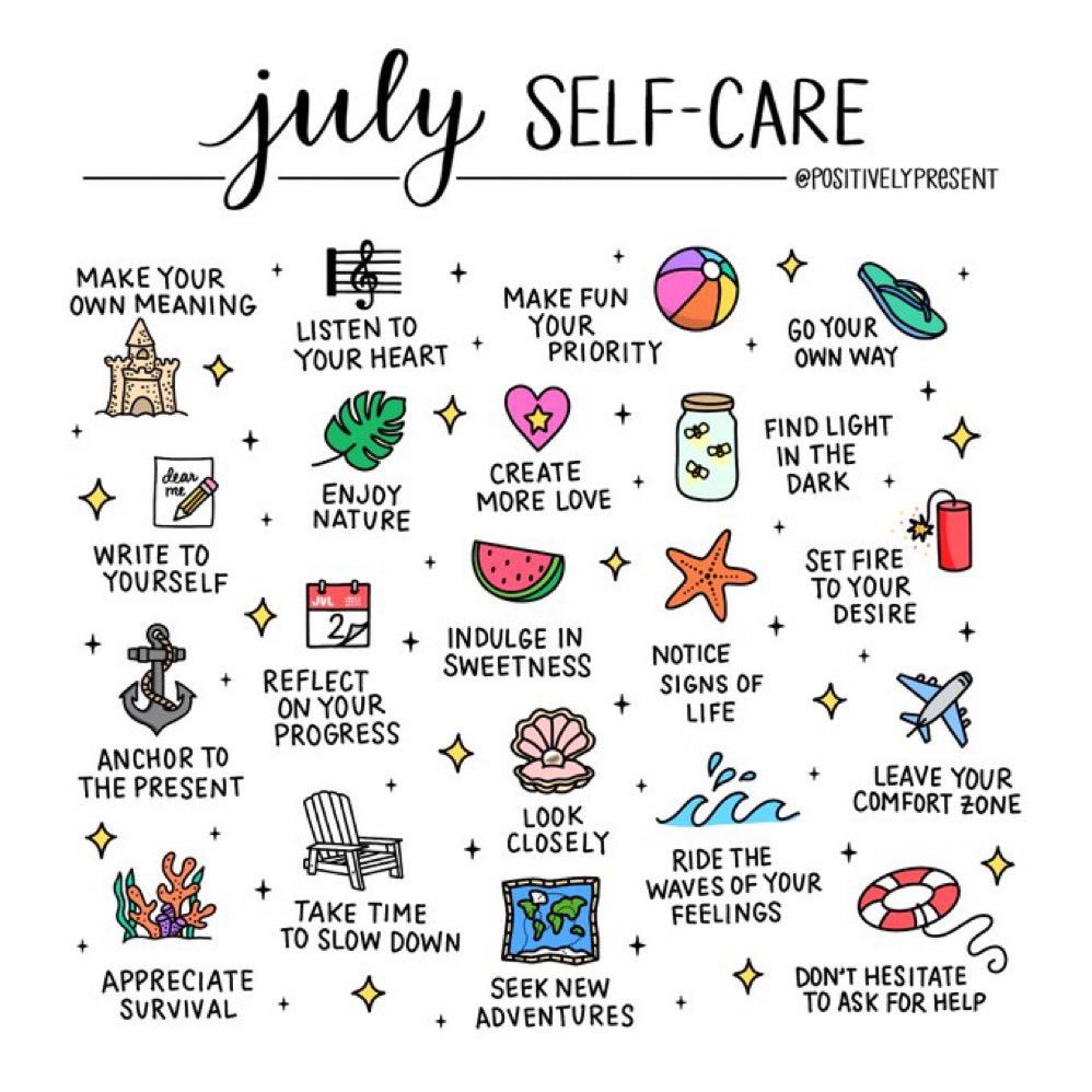 💕July self-care ideas 💕