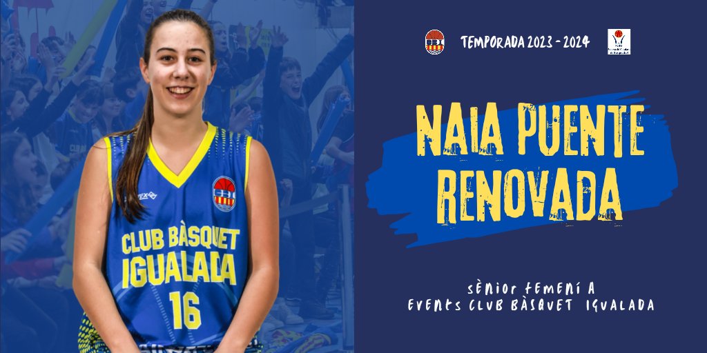 CBIgualada's tweet photo. 💥Novetats - Temporada 23/24
🏀Sènior Femení A
NAIA PUENTE - RENOVADA ‼️

👉La Naia Puente renova, una temporada més, per l'Events Club Bàsquet Igualada.
 
#iniciativesevents 

#femcbi #fembasquet #femciutat #femigualada https://t.co/wz9P5wXgn9