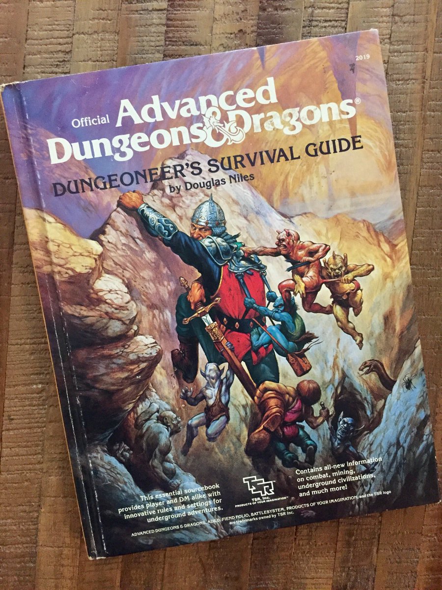 Today’s find is the Advanced Dungeons & Dragons, Dungeoneer’s Survival Guide.  
Picked this up, while out antiquing with some friends this afternoon.  
#DnD #ttrpg #RPG #adnd #tsr #1980s #advanceddungeonsanddragons #easley #oldschool