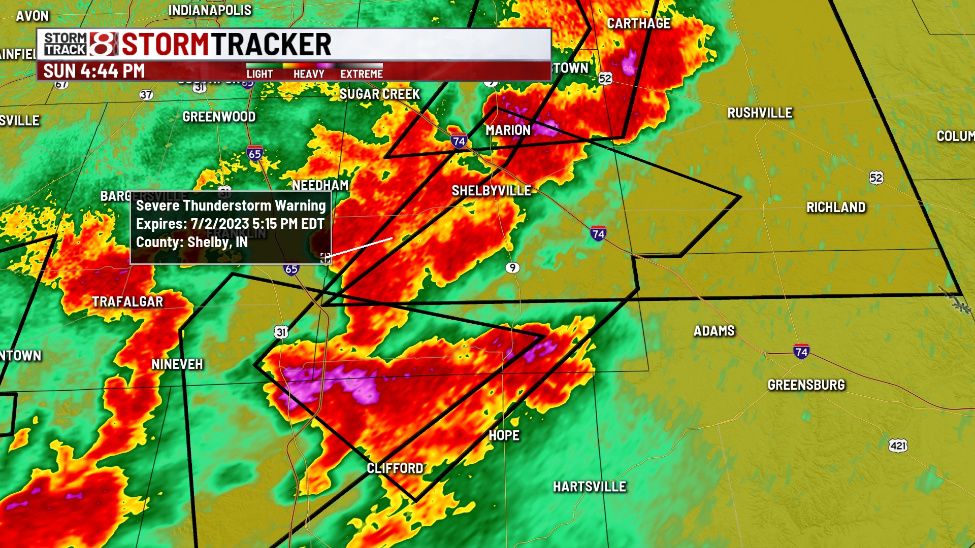 WISHTV StormTrack8 on Twitter "A severe thunderstorm warning has been