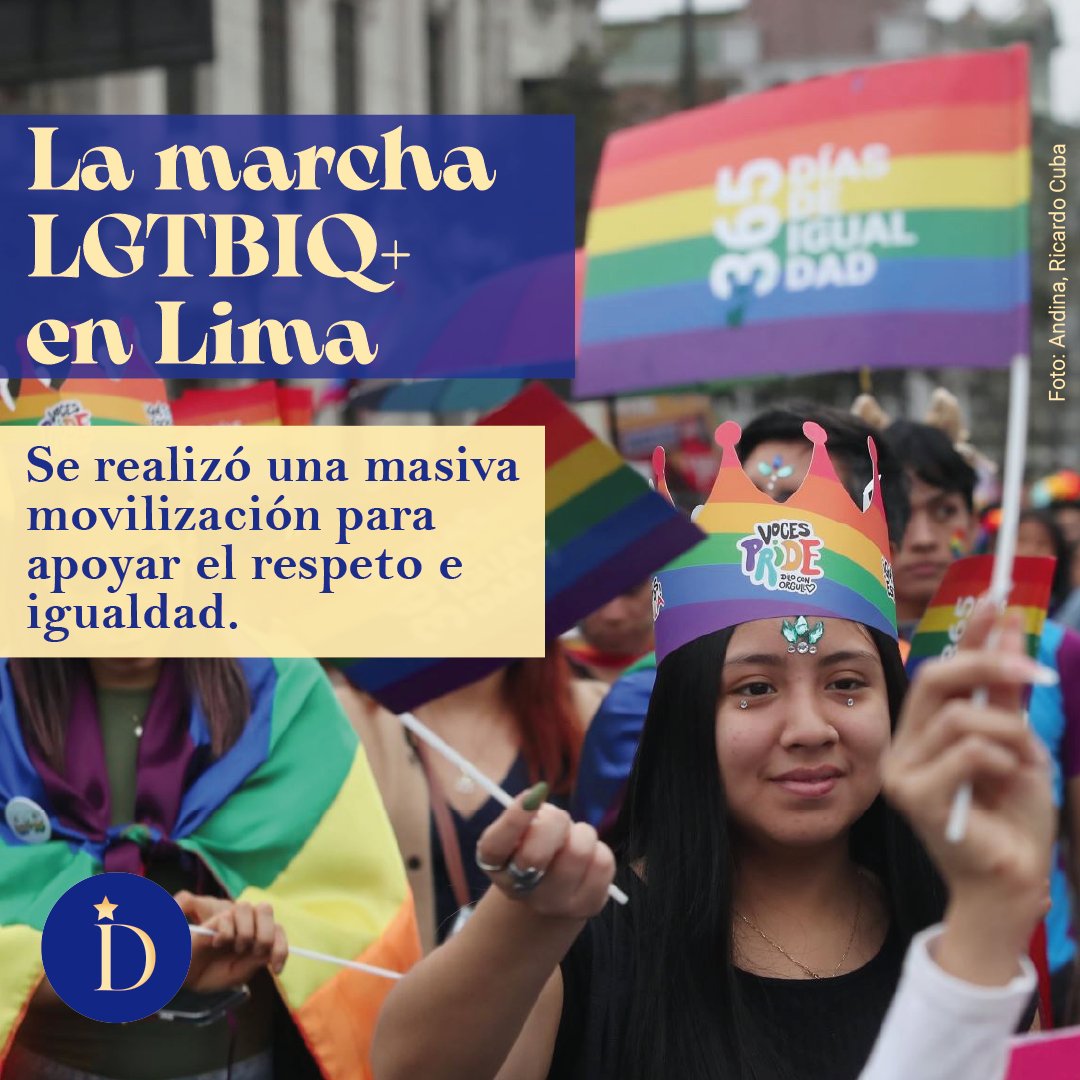 DigitalesU23975's tweet photo. Este 1 de julio se realizaron varias marchas en varias ciudades del Perú por la comunidad LGTBIQ+, en las que se busca respaldar y visibilizar tanto la igualdad como derechos que merece la comunidad. Si quieres saber más, lee aquí: https://t.co/vovTulNPFn

#MarchaDelOrgullo2023 https://t.co/R1xmEN82tv