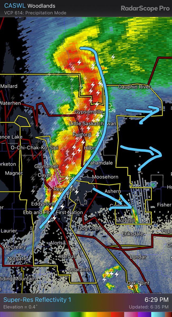 Jaclyn Whittal (@jwhittalclimate) on Twitter photo Expect some very strong winds possibly in excess of 100 km an hour with this line of thunderstorms. <a href="/weathernetwork/">The Weather Network</a> #MBStorm Expect some very strong winds possibly in excess of 100 km an hour with this line of thunderstorms. <a href="/weathernetwork/">The Weather Network</a> #MBStorm