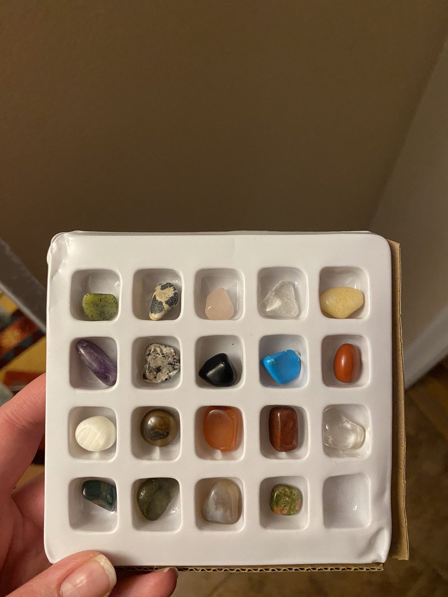 Guess why one of the stones my daughter got at the natural history museum is missing