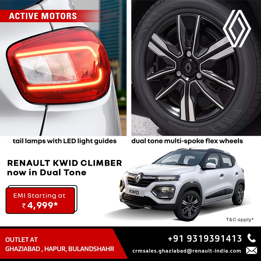 Are you ready to conquer new heights & embark on thrilling escapades? Look no further! Presenting the stunning exterior of the #RenaultKwid Climber🚘, a compact SUV designed to add excitement and style to your journeys. #AdventureInStyle 
.
For Enquiry / Bookings : 📞09319391413