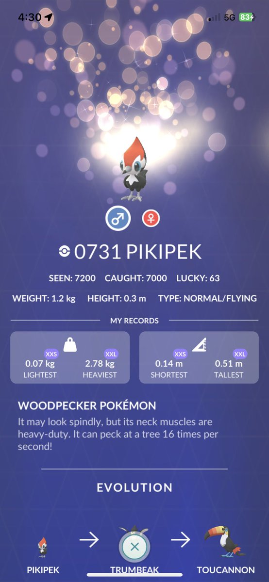 Caught my 7000th Pikipek! #pikipek #PokemonGO