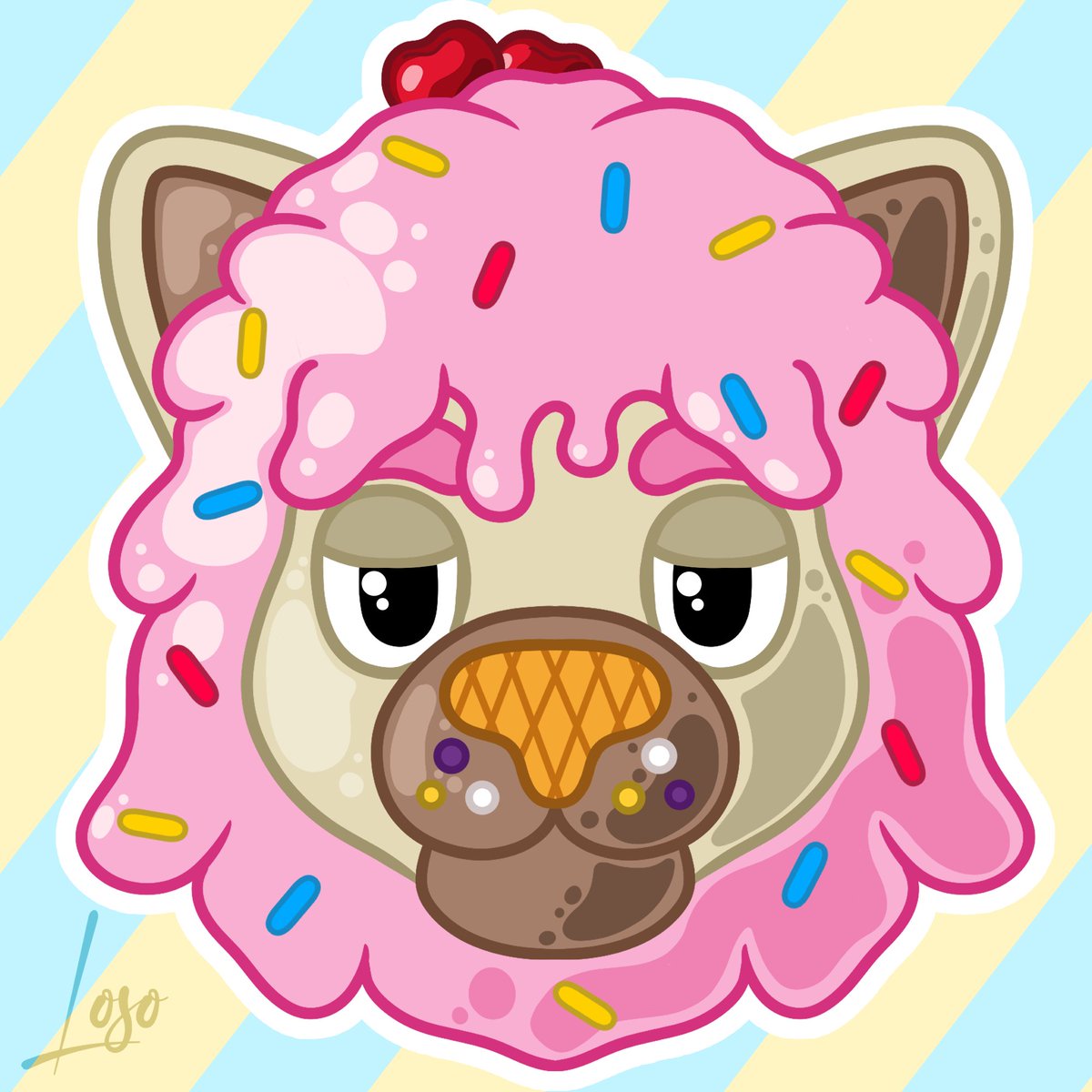 I couldn't sleep so I thought I would draw and I had a lot of fun making this 🍦🩷
Ice cream Loso !