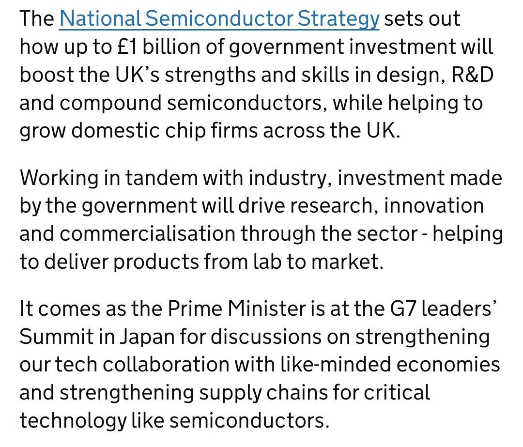 JosephPolitano's tweet photo. Wild that the US is spending like a quarter of a Trillion dollars to subsidize domestic semiconductor production, China is spending like $150B, the EU is mobilizing like €43B, and the UK is striking back with...£1B https://t.co/D9rcRQtjvY