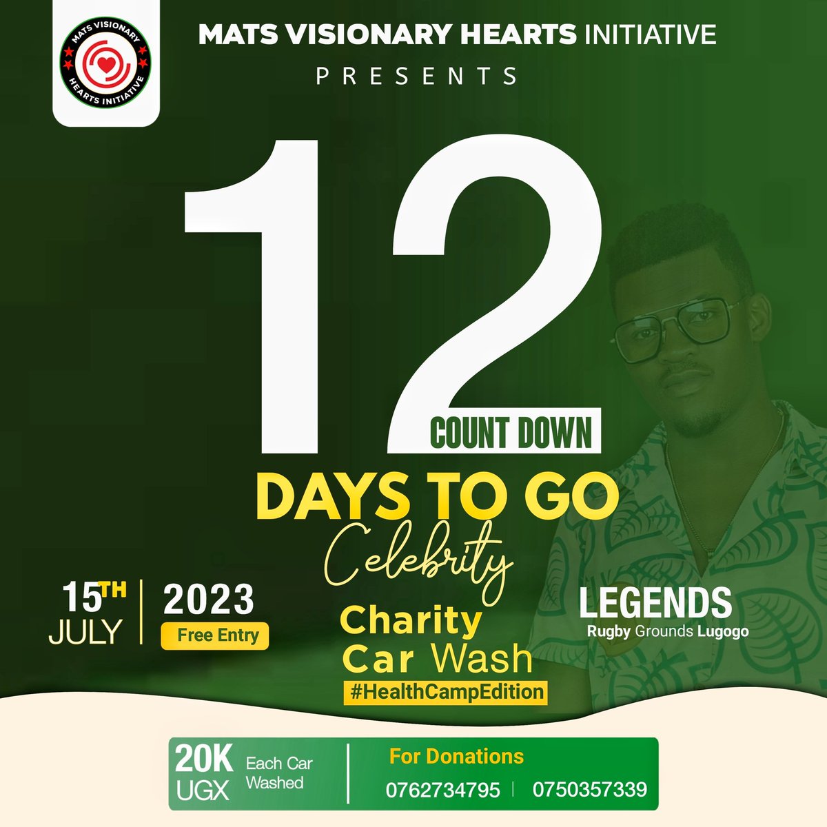 We are counting down to days...
#celebritycharitycarwash 
#healthcampedition 
#15thjuly2023