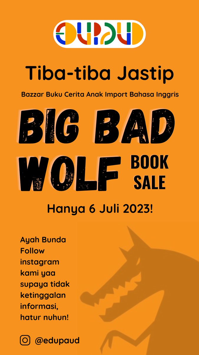 edupaud's tweet photo. EDUPAUD tiba-tiba jastip BBW

semua foto buku hanya dikirimkan ke instagram @edupaud ya Ayah, Bunda. Yuk segera follow!😍

#jastipBBWBandung #jastipBBWCibiru #jastipBBWUjungberung #jastipBBWAntapani #jastipBBWGedebage #jastipBBWSumedang #jastipBBWTanjungsari https://t.co/x21mH58tK8