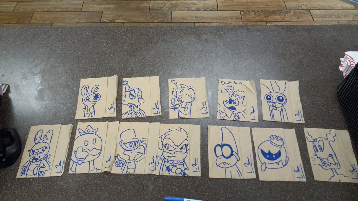 LoyaltyBrown75's tweet photo. These #PenRun s are really getting out of hand
#Bowser #Kamek #KingBoo #KingBobBomb #WendyOKoopa #Cackletta #Spawny #CorporalParaplonk #Ennard #ToyChica #RockstarFoxy #ToyBonnie #SuperMario #LuigisMansion #MarioRabbids #MarioandLuigi #Fnaf2 #Fnaf6 https://t.co/Uz9fJhVKs7