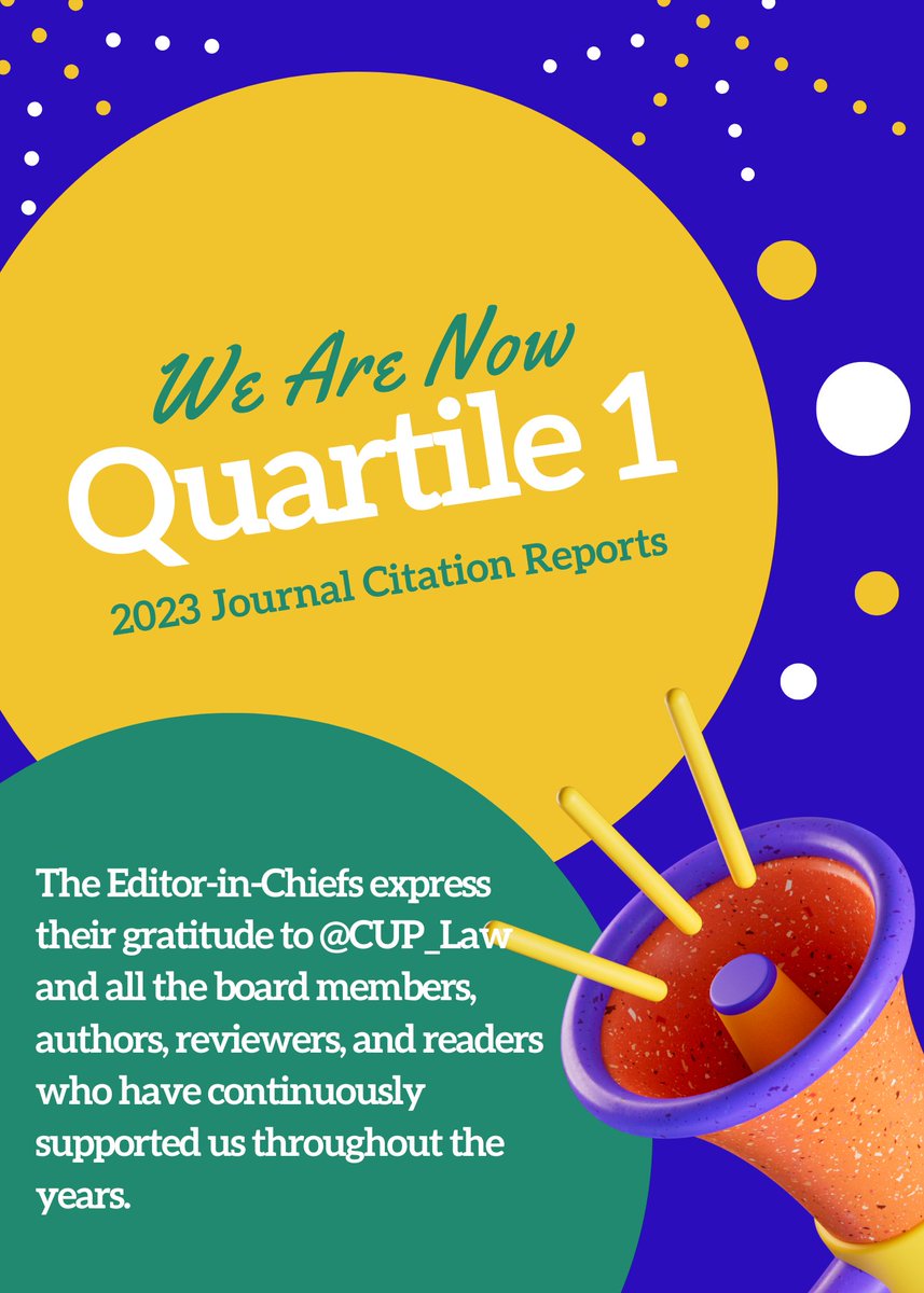 📣Good News! We are delighted to announce that the Business & Human Rights Journal ranks in the First Quartile of law journals with its first Impact Factor of 2.2, according to Clarivate’s 2023 Journal Citation Reports. clarivate.com/products/scien…… @ARamasastry