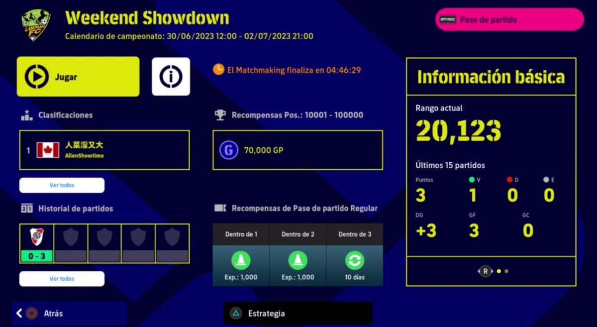 danutwo's tweet photo. Pensaba jugar 1 match en cada una de mis 4 cuentas pero el hype me alcanzó para solamente 2 matches.
Me retiro invicto y colectando los 10K GPs para las 2 cuentas donde venia flojo de GPs.
#WeekendShowdown #eFootball2023 #eFootball #efootball2023mobile https://t.co/N58icwP1L3
