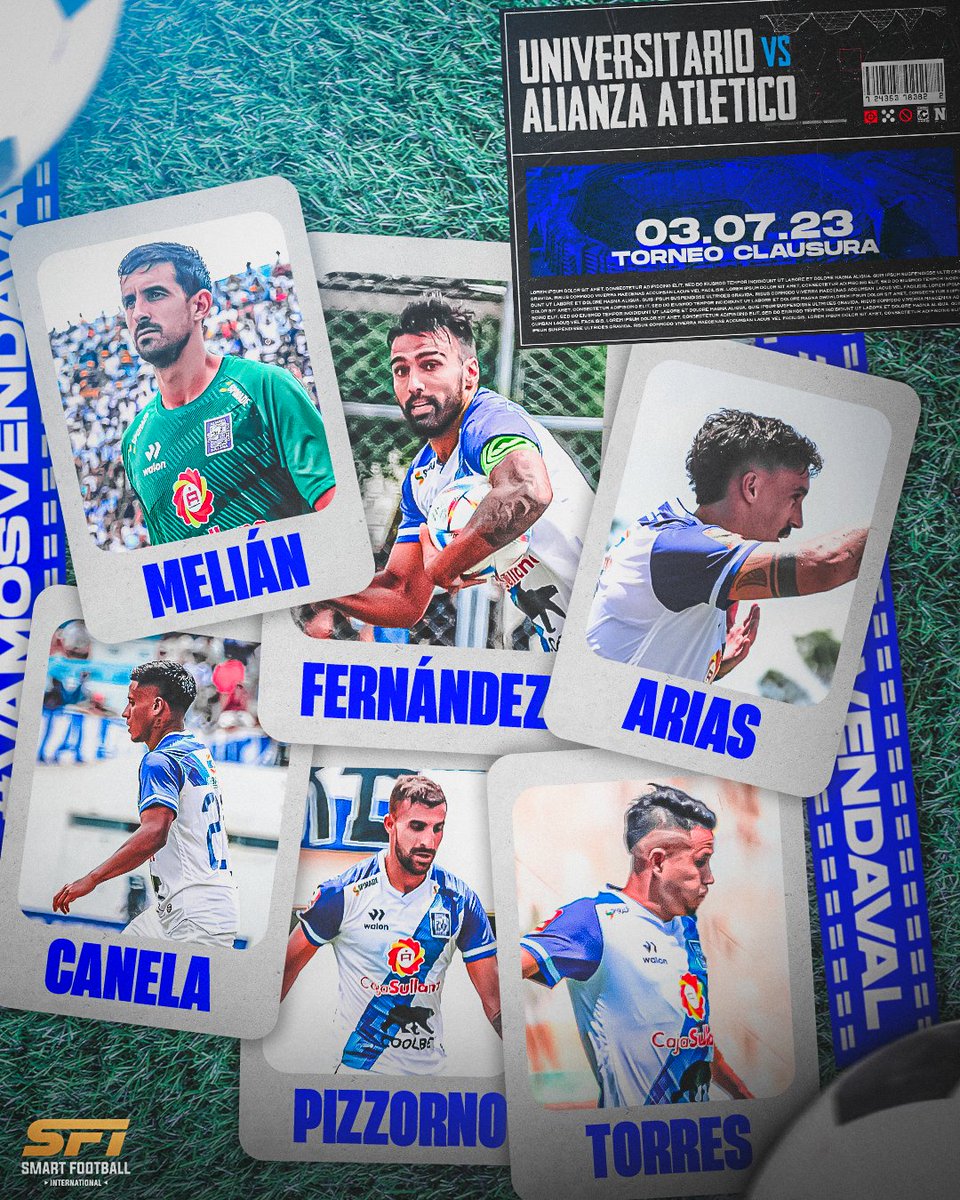 Martin Del Campo (@delcampo_m) on Twitter photo ๐ Las cartas de <a href="/alianzasullana_/">Alianza Atletico de Sullana</a>
๐ El vendaval jugarรก este lunes ante <a href="/Universitario/">Universitario</a> por la @LigaFutProf con la presencia de nuestros representados:
<a href="/DiegoMelian_1/">Diego Meliรกn</a> ๐งค
<a href="/Pizzornoangelo/">Angelo Pizzorno</a> โ๏ธ
<a href="/Santiago_Arias5/">Santiago</a> ๐คบ
<a href="/jeremycanelat/">Jeremy Canela</a> โก
<a href="/Rogertorres_20/">Roger Torres</a> ๐ฉ
@adrianfer37 ๐ฆ
๐ Las cartas de <a href="/alianzasullana_/">Alianza Atletico de Sullana</a>
๐ El vendaval jugarรก este lunes ante <a href="/Universitario/">Universitario</a> por la @LigaFutProf con la presencia de nuestros representados:
<a href="/DiegoMelian_1/">Diego Meliรกn</a> ๐งค
<a href="/Pizzornoangelo/">Angelo Pizzorno</a> โ๏ธ
<a href="/Santiago_Arias5/">Santiago</a> ๐คบ
<a href="/jeremycanelat/">Jeremy Canela</a> โก
<a href="/Rogertorres_20/">Roger Torres</a> ๐ฉ
@adrianfer37 ๐ฆ