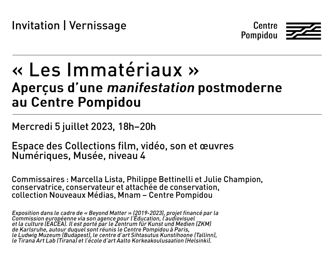 Ça se passe mercredi.
J'ai le plaisir de réactiver une œuvre de cette exposition de 1985, que, contrairement à @chatonsky, je n'ai pas vue à l'époque.