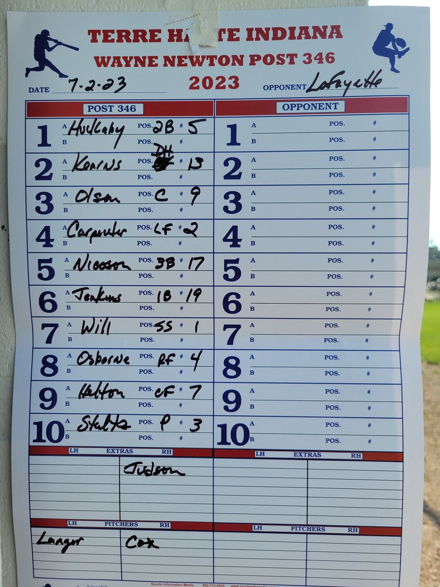 Post346's tweet photo. Headed to the championship game of the Leo Brunner tournament in Moline Illinois against Lafayette Post 11. #LB23 #Wayne https://t.co/lTFTHmSabK