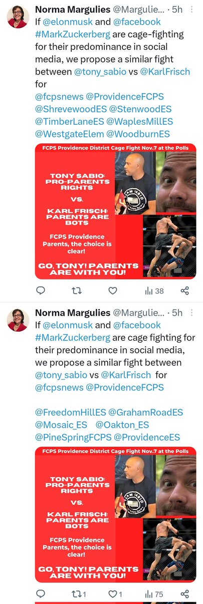 v_theclash's tweet photo. Norma Margulies of the #CoalitionForTJ is advocating for violence against a sitting SB member and is sending violent images to Elementary Schools!!
#TeamSabio #TonySabio, pls break off your relationship with this dangerous woman who has REPEATEDLY threatened and intimidated ppl. https://t.co/PxdXDnegYn